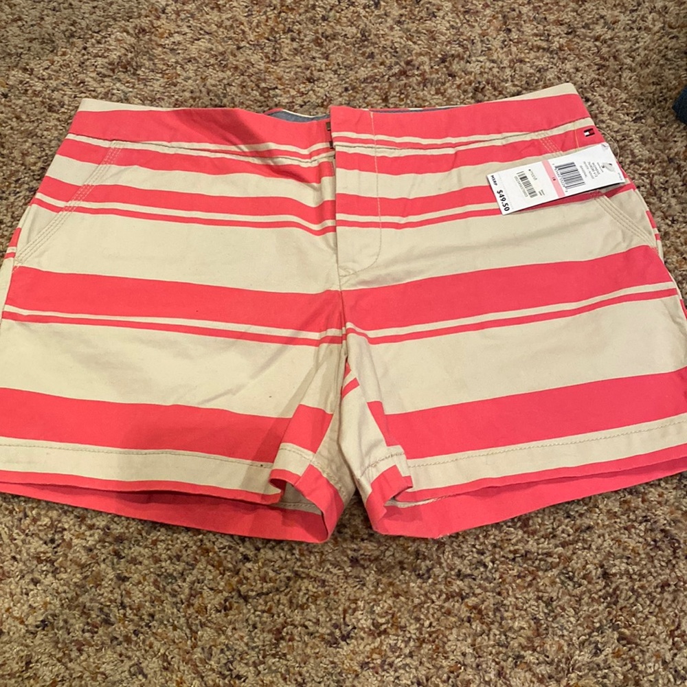 Pink and white striped shorts Tommy Hilfiger size 10